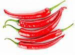 Hot chili peppers isolated on a white background
