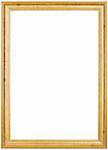 Gold picture frame isolated on white with clipping path