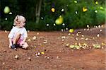 girl with Butterflies near by