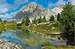 view of the Limides Lake and Mount Lagazuoi, Dolomites - Italy