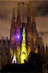 Multi media show light's up Gaudi's Sagrada Familia in Barcelona