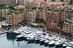 Monaco cityscape with yachts and apartments