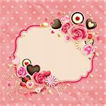 Valentine`s Day vintage pink card place for text.