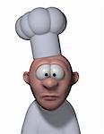 funny cartoon cook on white background - 3d illustration