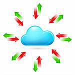 Cloud with Arrows. Illustration on white background