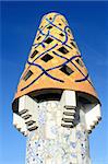 Chimney of Palau Guell in Barcelona, Spain