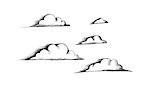 Sketch of clouds. Illustration on white  for your design