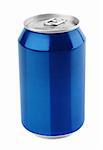 Blue aluminum can 330 ml isolated on white with clipping path