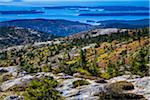 View of Acadia National Park from Cadillac Mountain, Mount Desert Island, Hancock County, Maine, USA