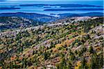 View of Acadia National Park from Cadillac Mountain, Mount Desert Island, Hancock County, Maine, USA
