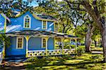 Exterior of Blue and Yellow House, Wesleyan Grove, Camp Meeting Association Historical Area, Oak Bluffs, Martha's Vineyard, Massachusetts, USA
