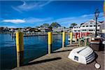 Upside Down Rowboat on Waterfront Dock, Edgartown, Dukes County, Martha's Vineyard, Massachusetts, USA