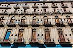 Low Angle View of Multi-Story Building, Havana, Cuba