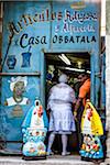 Customers in Entrance of Store Selling Religious Artifacts, Havana, Cuba