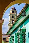 View of Bell Tower of Museo de la Lucha Contra Bandidos from Archway, Trinidad, Cuba