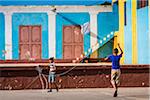 Two Boys Flying Kites, Trinidad, Cuba