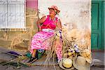 Woman Weaving Straw Hats, Trinidad, Cuba