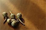 Arrowheads on a wooden table