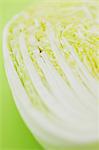 Chinese cabbage on green background