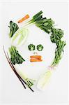 Mixed vegetables arranged in a face