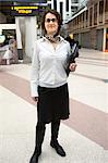 Portrait of a hostess at a station, Stockholm, Sweden.