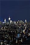 Illuminated Manhattan at night