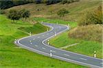 Winding Country Road in Landscape, Spessart, Bavaria, Germany