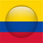 Vector - Colombia Flag Glossy Button