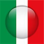 Vector - Italy Flag Glossy Button