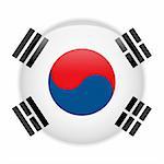 Vector - South Korea Flag Glossy Button