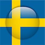 Vector - Sweden Flag Glossy Button