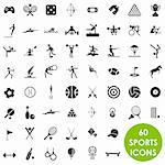 60 sports icons basics vector