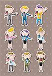 set of reporter people stickers