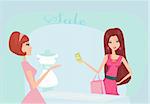 fashion girl Shopping illustration