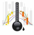 Crude Oil chart, vector illustration