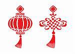 Two red chinese New year symbols