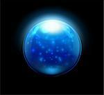 Vector illustration of blue refracting Glass marbles/button sphere