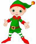 Illustration of happy Christmas Elf