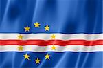 Cape Verde flag, three dimensional render, satin texture