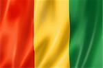 Guinea flag, three dimensional render, satin texture