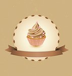 cupcake card in vintage style a retro 2