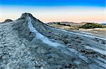 strange landscape produced by active mud volcanoes in Buzau, Romania