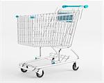 Empty Shopping Cart on a white background