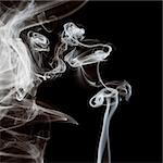 Beautiful abstract figure of the smoke on a clean background