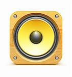 Vector illustration of detailed sound loud speaker icon on white background