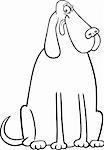 Cartoon Illustration of Funny Big Dog for Coloring Book or Coloring Page