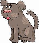 Cartoon Illustration of Funny Shaggy Sheepdog or Bobtail Dog