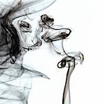 Beautiful abstract figure of the smoke on a clean background