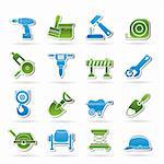 building and construction icons - vector icon set