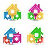 Set of house icons, design elements for your logo, vector eps10 illustration